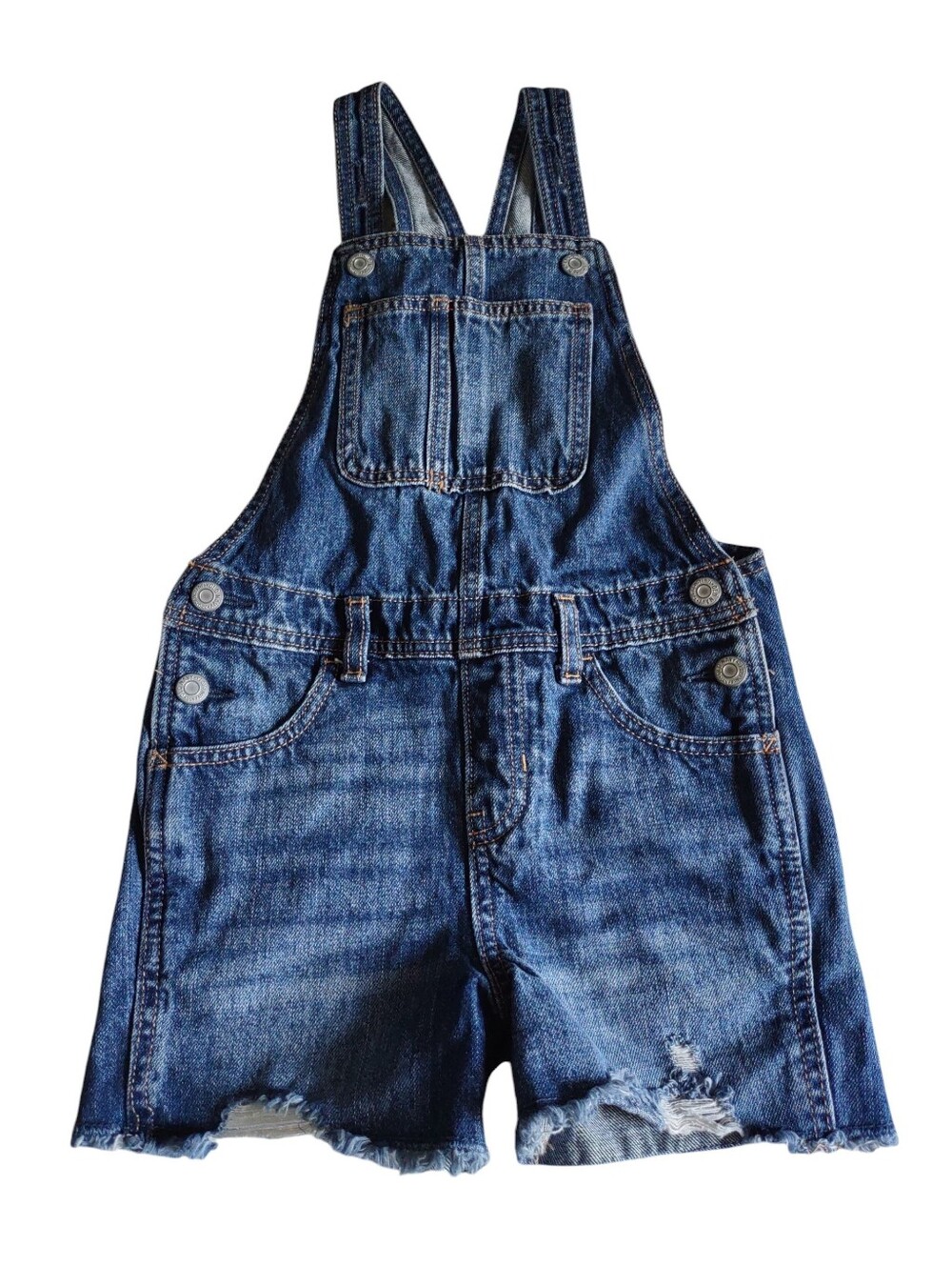 Old Navy Girl's Small(6/7) Distressed Denim Shortalls